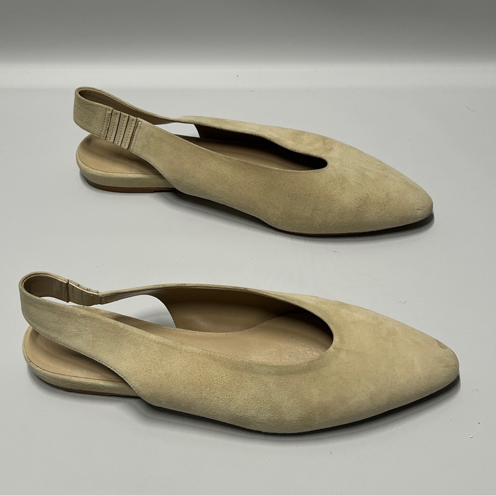 EVERLANE Women’s Size 10 Cream Velour Sling Flat